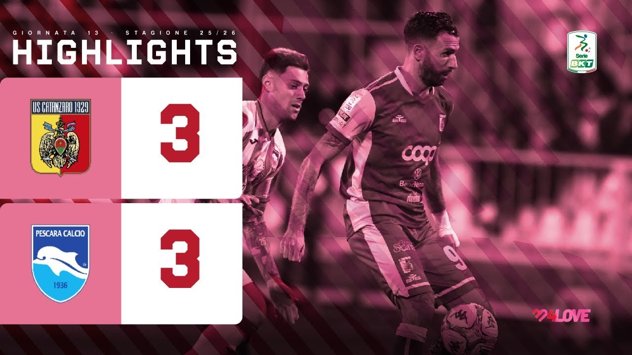 #ไฮไลท์ฟุตบอล [ คาตันซาโร่ 3 - 3 เปสคาร่า ] เซเรียบี อิตาลี 2025/22.11.68