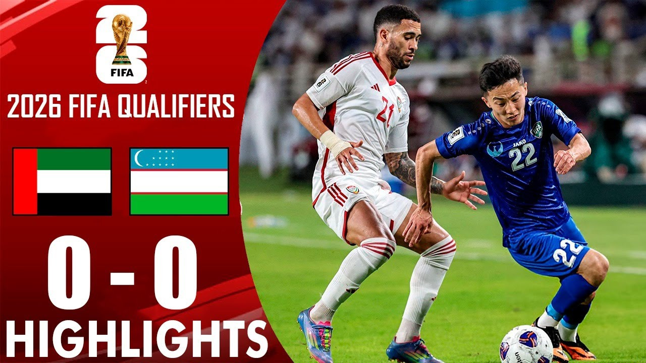 #ไฮไลท์ฟุตบอล [ สหรัฐอาหรับเอมิเรตส์ 0 - 0 อุซเบกิสถาน ] ฟุตบอลโลก รอบคัดเลือก โซนเอเชีย 2025/6.6.68
