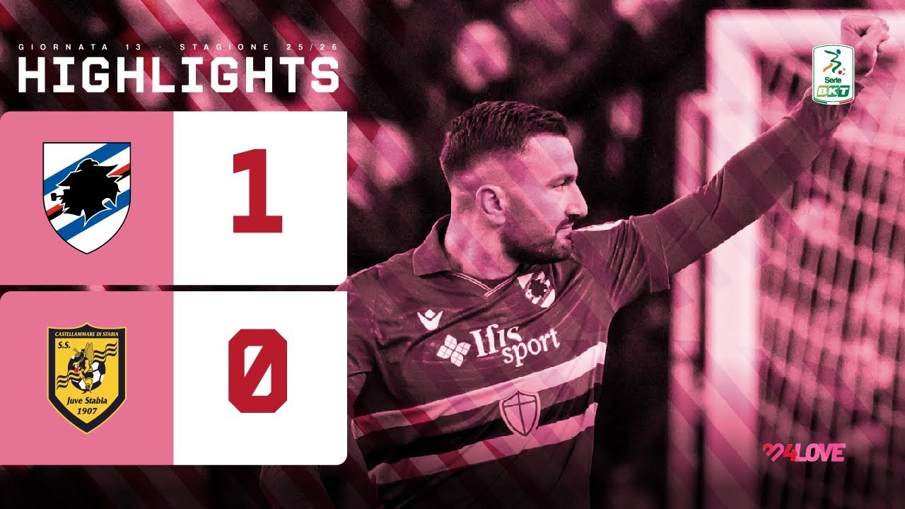 #ไฮไลท์ฟุตบอล [ ซามพ์โดเรีย 1 - 0 ยูเว่ สตาเบีย ] เซเรียบี อิตาลี 2025/25.11.68